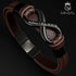 Braun Leder Armband Herren Infinity unendlichkeit uniqal